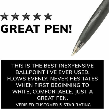 BIC Glide Retractable Pens: 1mm Medium Point Blue Ink - Clear Barrel - Pens