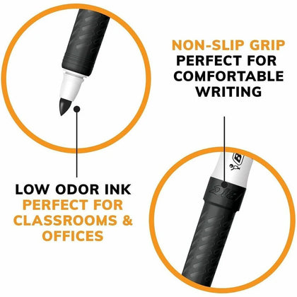 BIC Intensity Fine Point Whiteboard Markers - Black Ink - 1 Dozen - & Dry-Erase