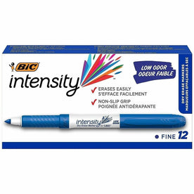 BIC Intensity Fine Point Whiteboard Markers - Blue Ink - 1 Dozen - & Dry-Erase