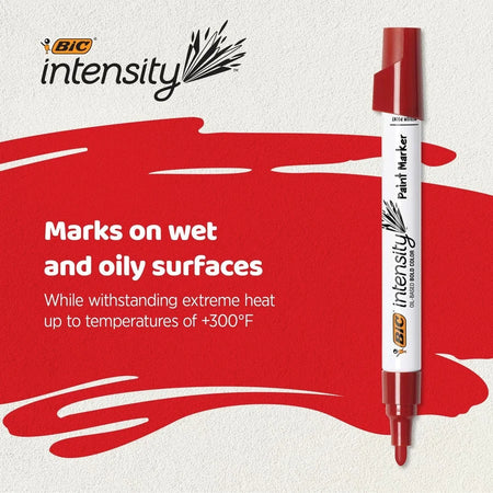 BIC Intensity Paint Marker: Yellow Ink Oil-Based - 1 Dozen - Markers & Dry-Erase