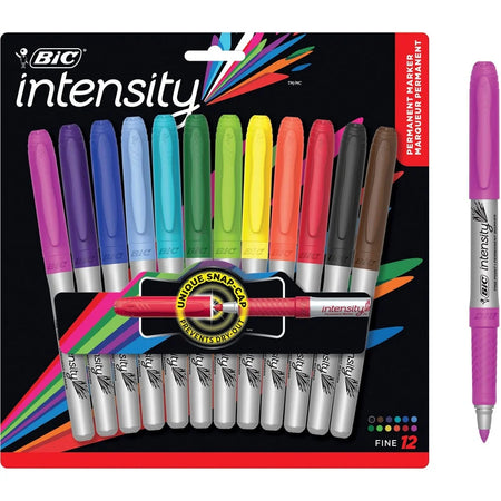 BIC Intensity Permanent Marker - 1.8mm Bold Point - 12 Pack - Markers & Dry-Erase