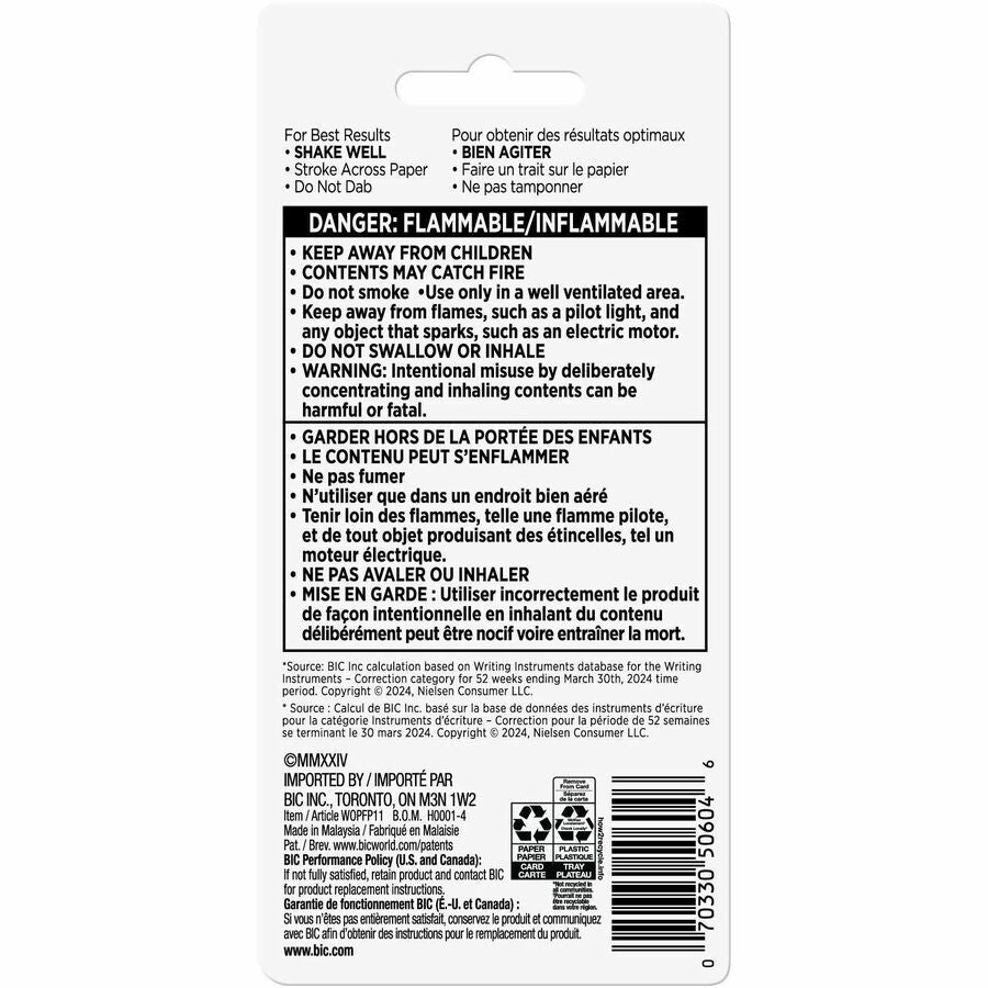 BIC Quick Dry Correction Fluid, White - Alternate-Image1