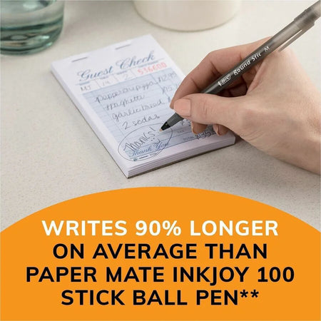 BIC Round Stic Ballpoint Pens: Medium Point Black Ink - 10 Pack - Pens
