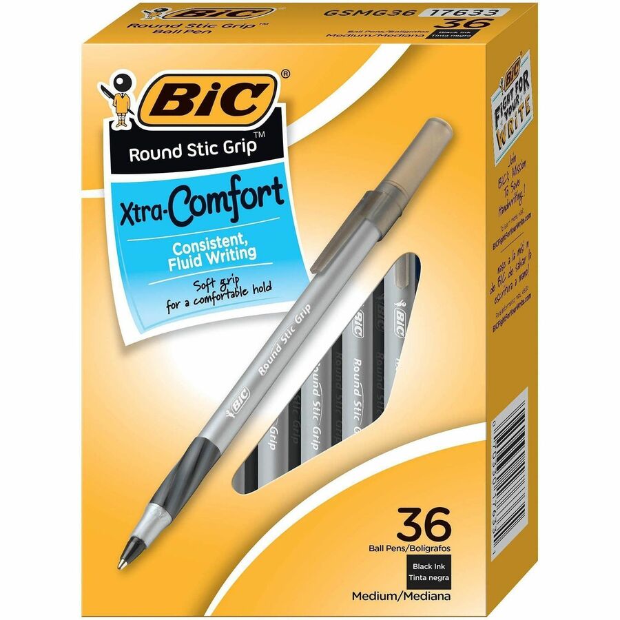 BIC Round Stic Grip Ballpoint Pen - Rear