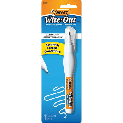 BIC Shake ’n Squeeze Correction Pen: White Tip Applicator - Supplies