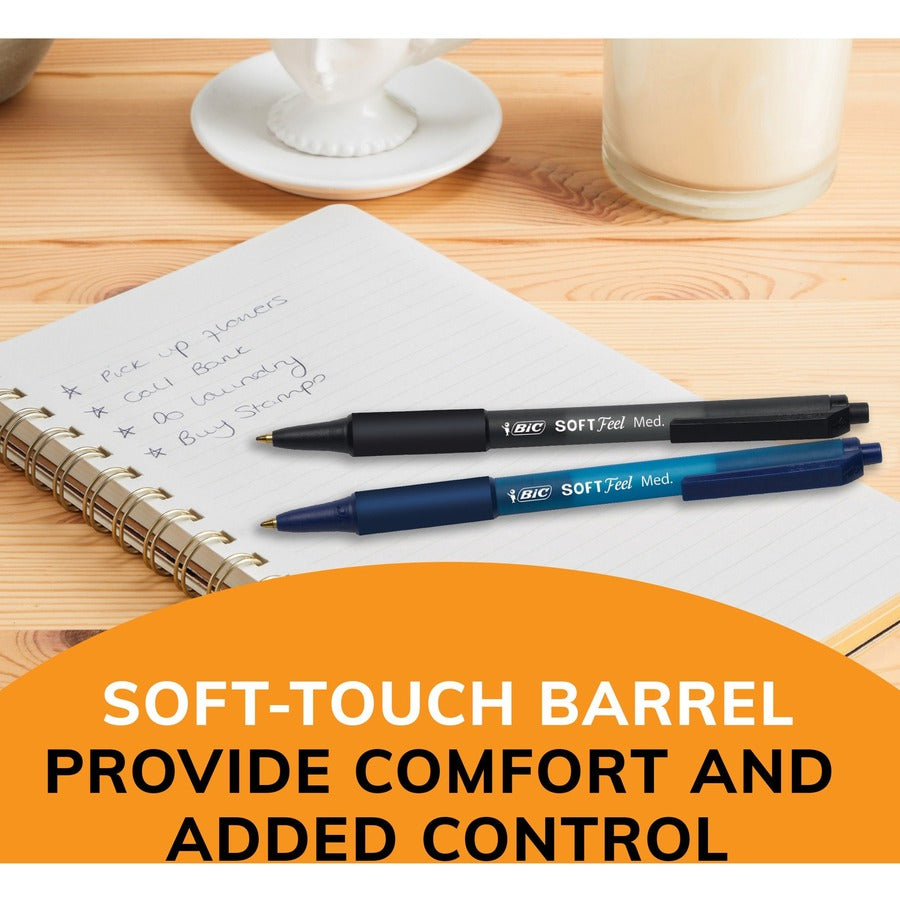 BIC Soft Feel Retractable Ball Point Pen Medium, Assorted - Alternate-Image1