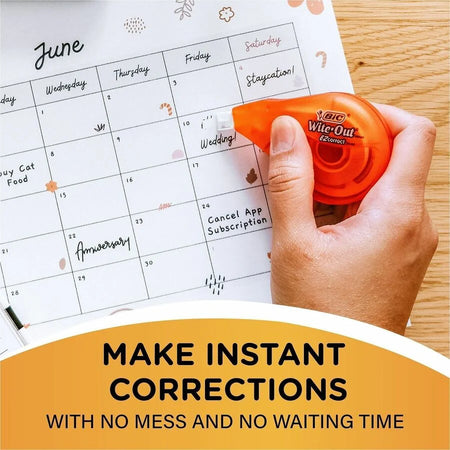 BIC Wite-Out EZ CORRECT Correction Tape: White Odorless Tear Resistant - Supplies