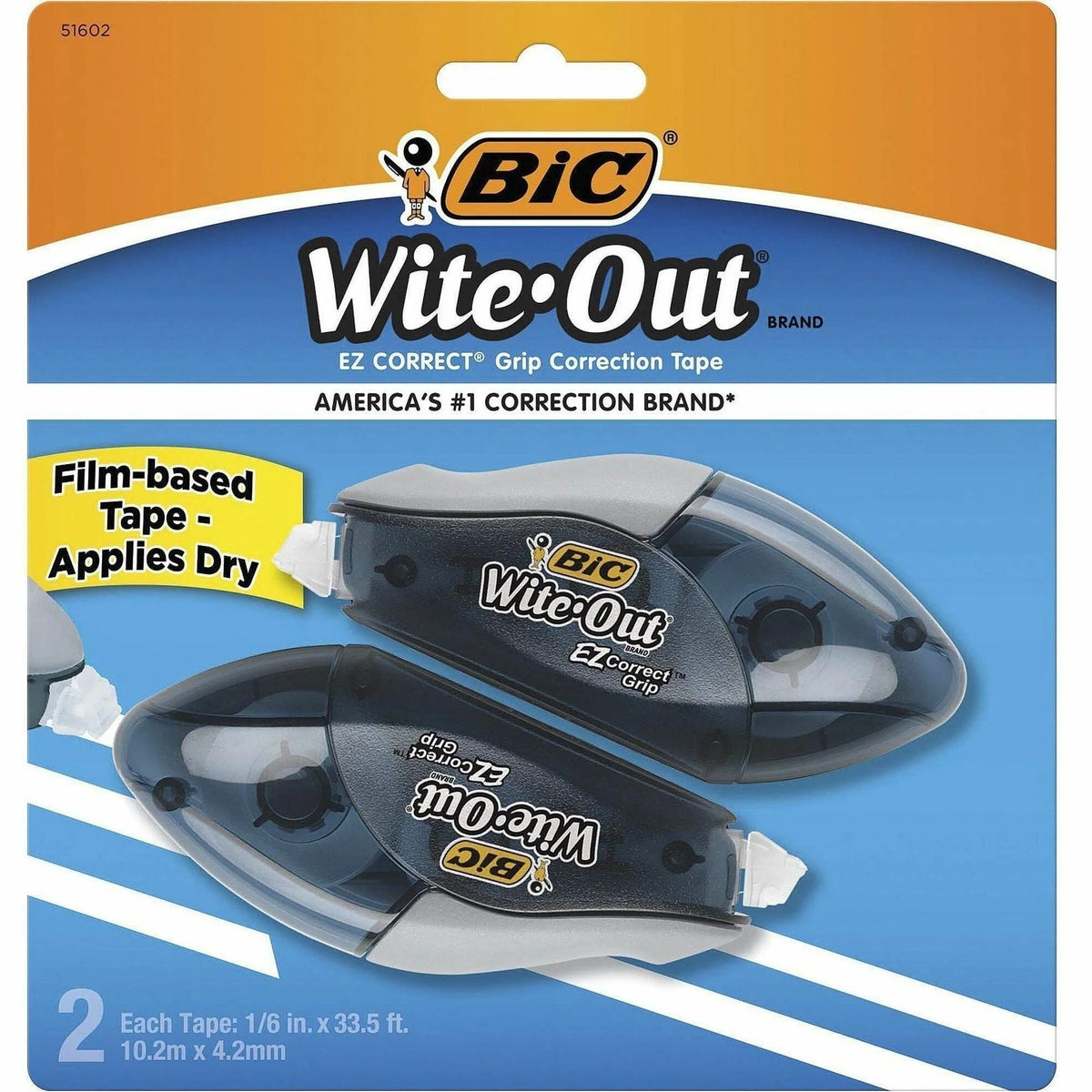 BIC Wite-Out EZ CORRECT Grip Correction Tape - White Rubber - Supplies