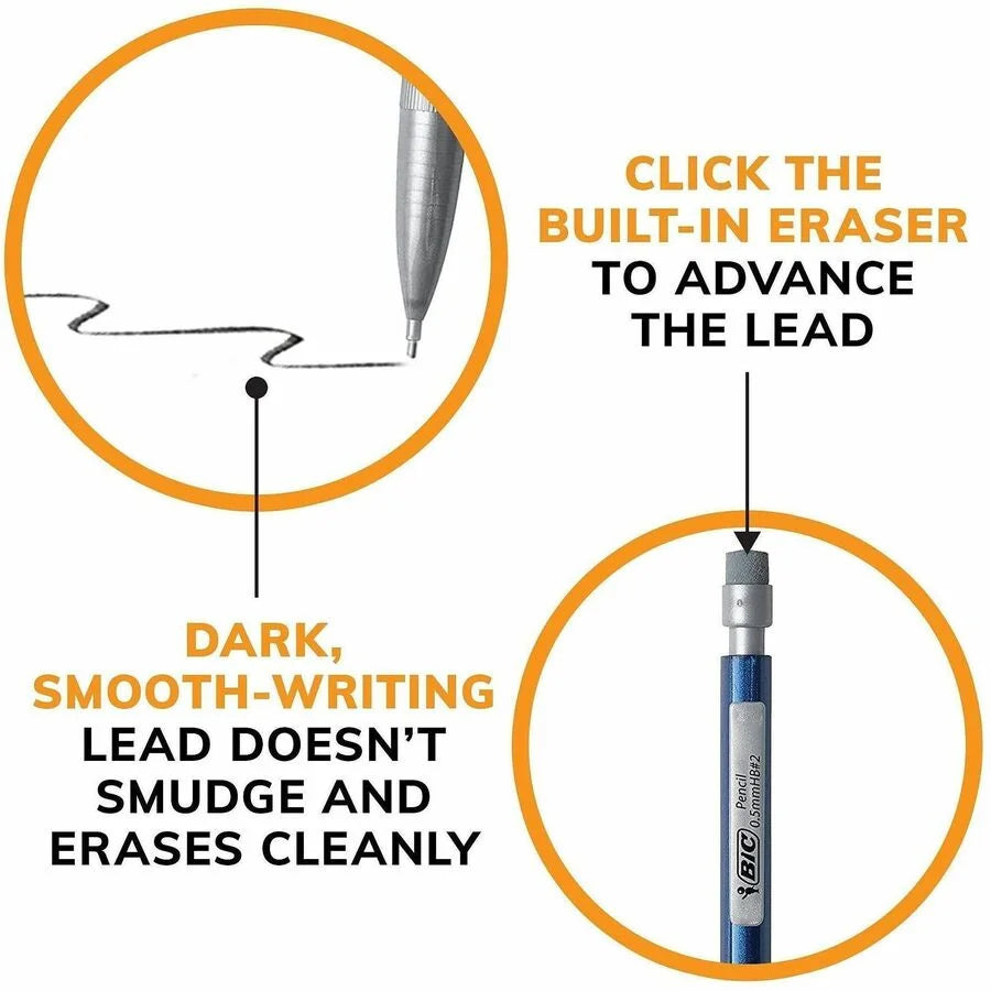 BIC Xtra-Precision Mechanical Pencils: 0.5mm Lead #2.5 Assorted Barrel - 24/Pack - Pencils