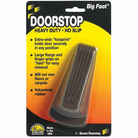 Big Foot Doorstop: Brown Rubber Non-Skid Base Heavy Duty - Door Accessories