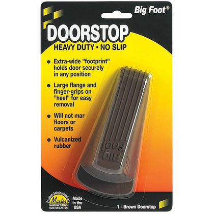 Big Foot Doorstop: Brown Rubber Non-Skid Base Heavy Duty - Door Accessories