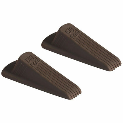 Big Foot Doorstop: Impact & Crush Resistant Vulcanized Rubber - Brown (2/Pack) - Door Accessories