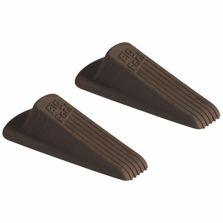 Big Foot Doorstop: Impact & Crush Resistant Vulcanized Rubber - Brown (2/Pack) - Door Accessories