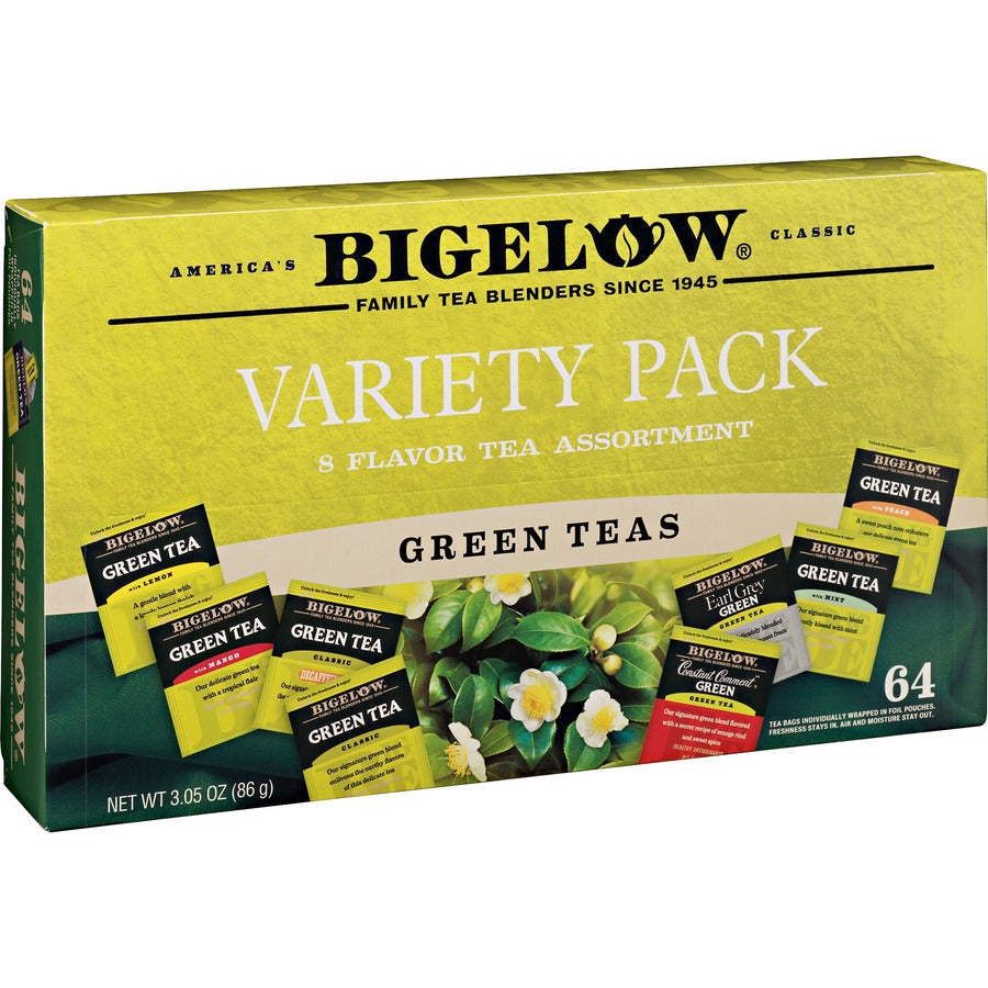 Bigelow Assorted Flavor Tray Pack Green Tea Bag - 64/Box - 6 / Carton