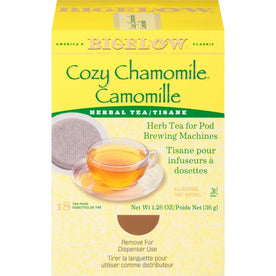 Bigelow Cozy Chamomile Herbal Tea Pods - Soothing - 1.9 oz - GMO Free - Kosher - 18/Box