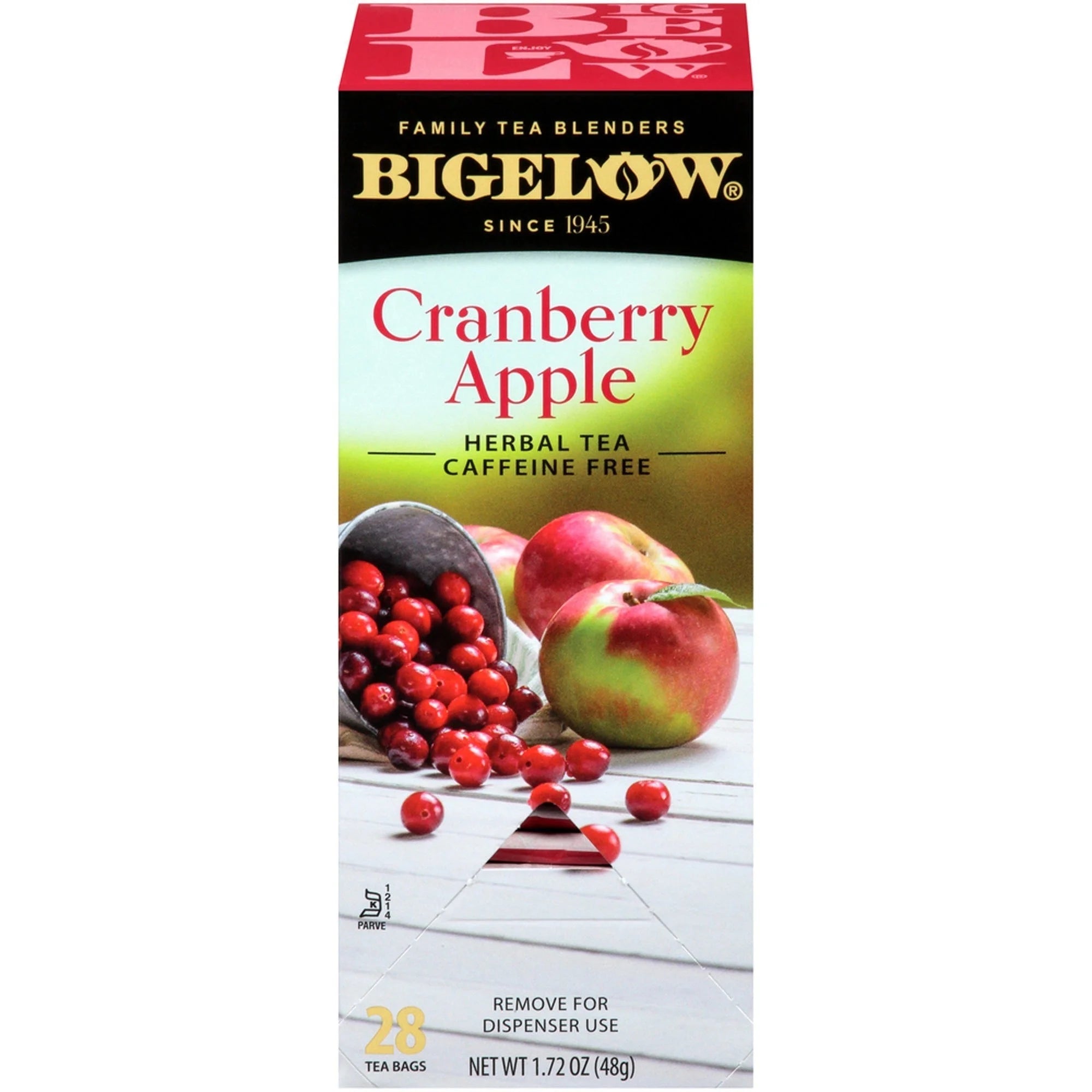 Bigelow Cranberry Apple Herbal Tea: Refreshing Tea Bags - 28/Box