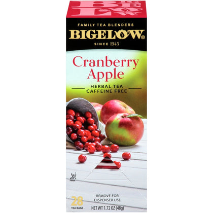 Bigelow Cranberry Apple Herbal Tea: Refreshing Tea Bags - 28/Box
