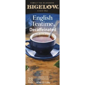 Bigelow Decaf English Teatime Black Tea Bags - 28 Count Box