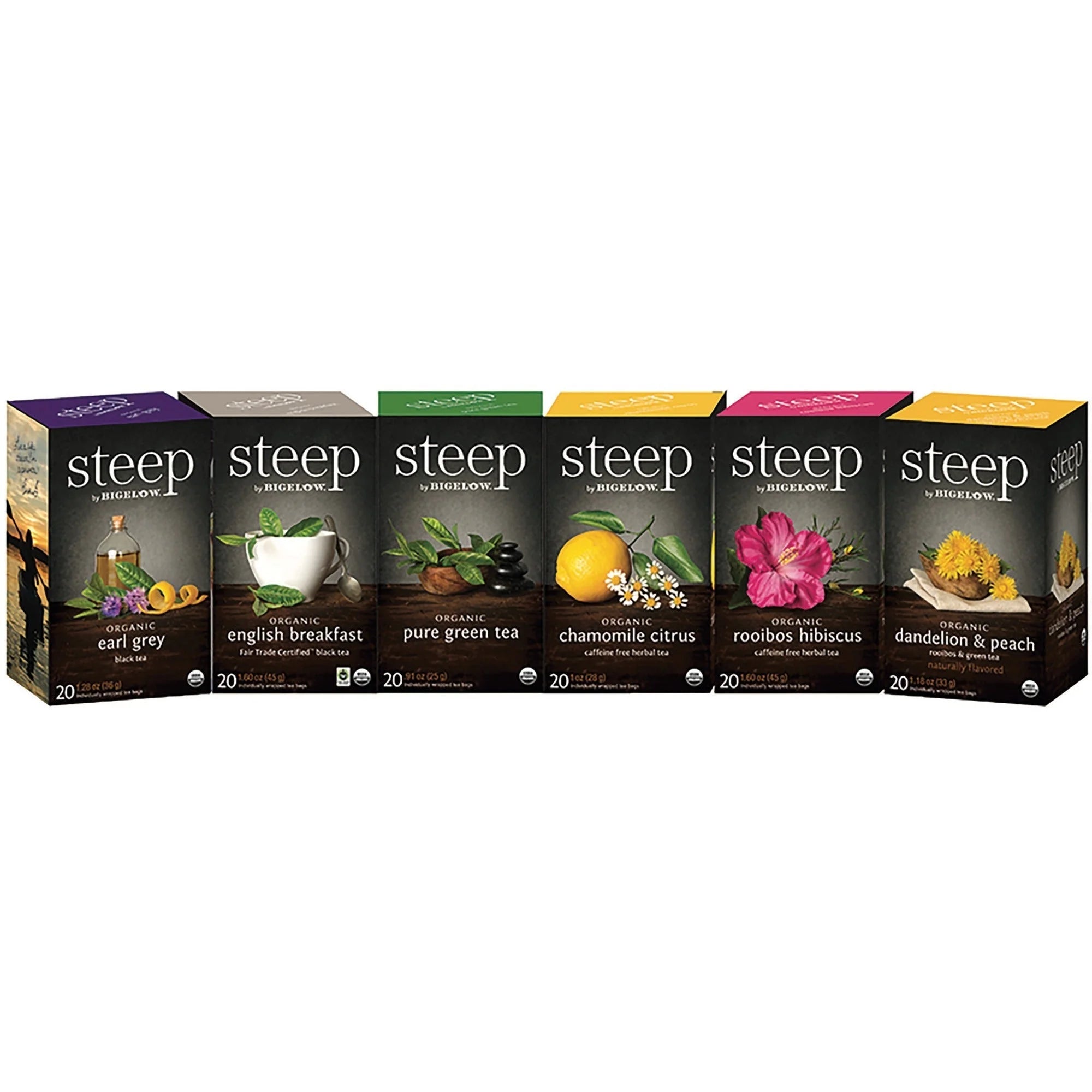 Bigelow® Organic Assorted Flavor Tea Bags - 120 ct - 20/Box - 20/Carton