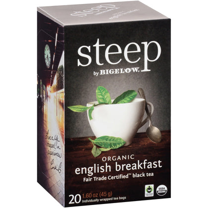 Bigelow® Organic English Breakfast Black Tea: GMO-Free Kosher - 20 Teabags - Tea