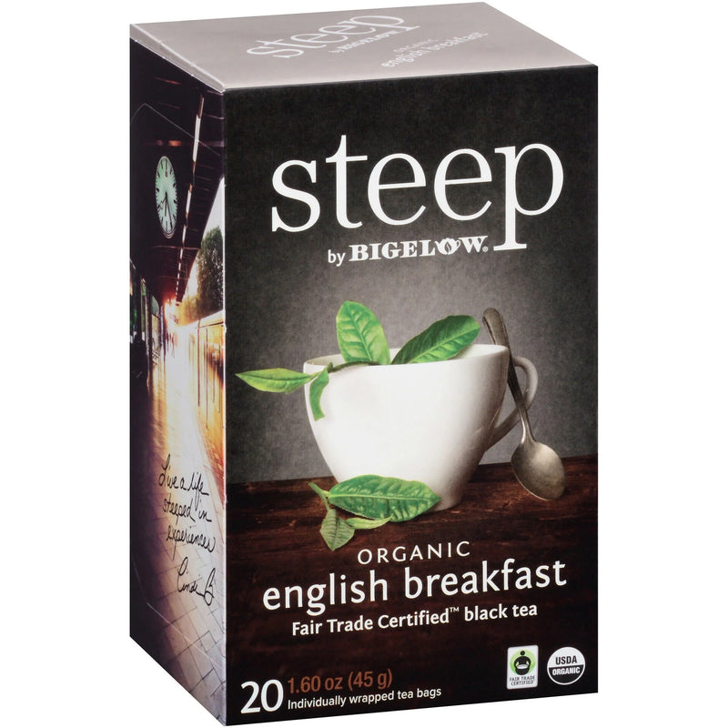 Steep by Bigelow® Organic English Breakfast Black Tea Bag - 1.6 oz - 20 Teabag - GMO Free - Kosher