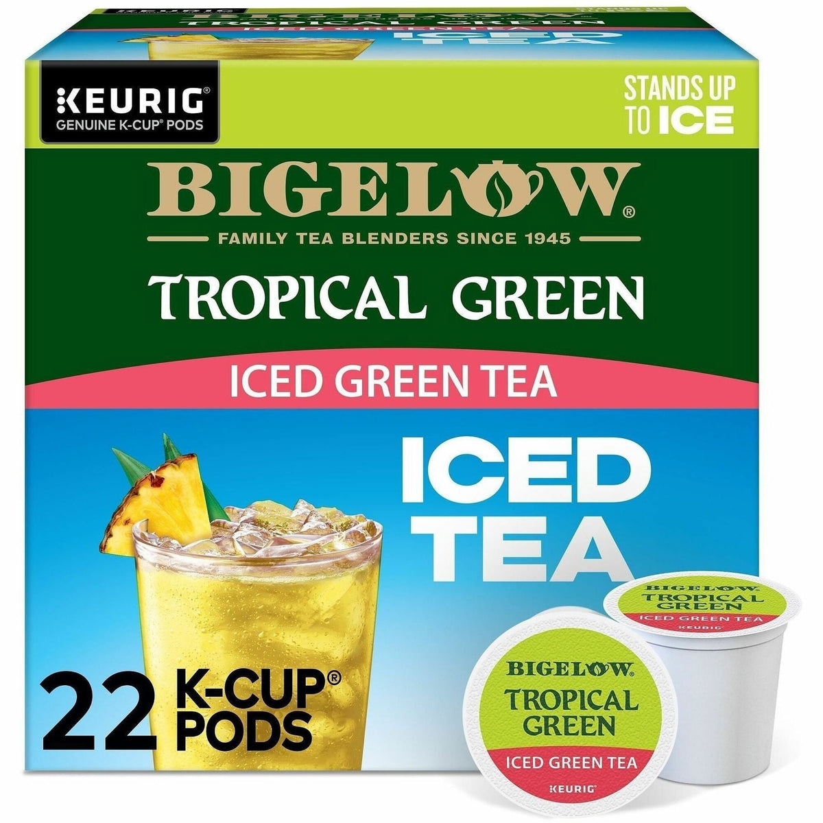 Bigelow® Tropical Iced Green Tea K-Cup - Compatible with Keurig Brewer - Kosher