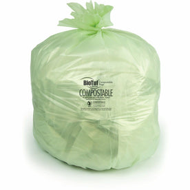 BioTuf Trash Bags: 32 gal Capacity 48’’x34’’ 1 mil Thickness Green - 100/Carton - Bags & Liners