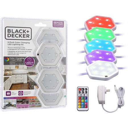 BLACK+DECKER Color-Changing LED Puck Light Kit - 2000