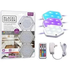 BLACK + DECKER Color-Changing LED Puck Light Kit - White - 1 Each - Lamps & Lighting