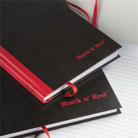 Black n’ Red A5 Casebound Notebook - 96 Ruled Sheets - Sewn - Hard Cover - Notebooks