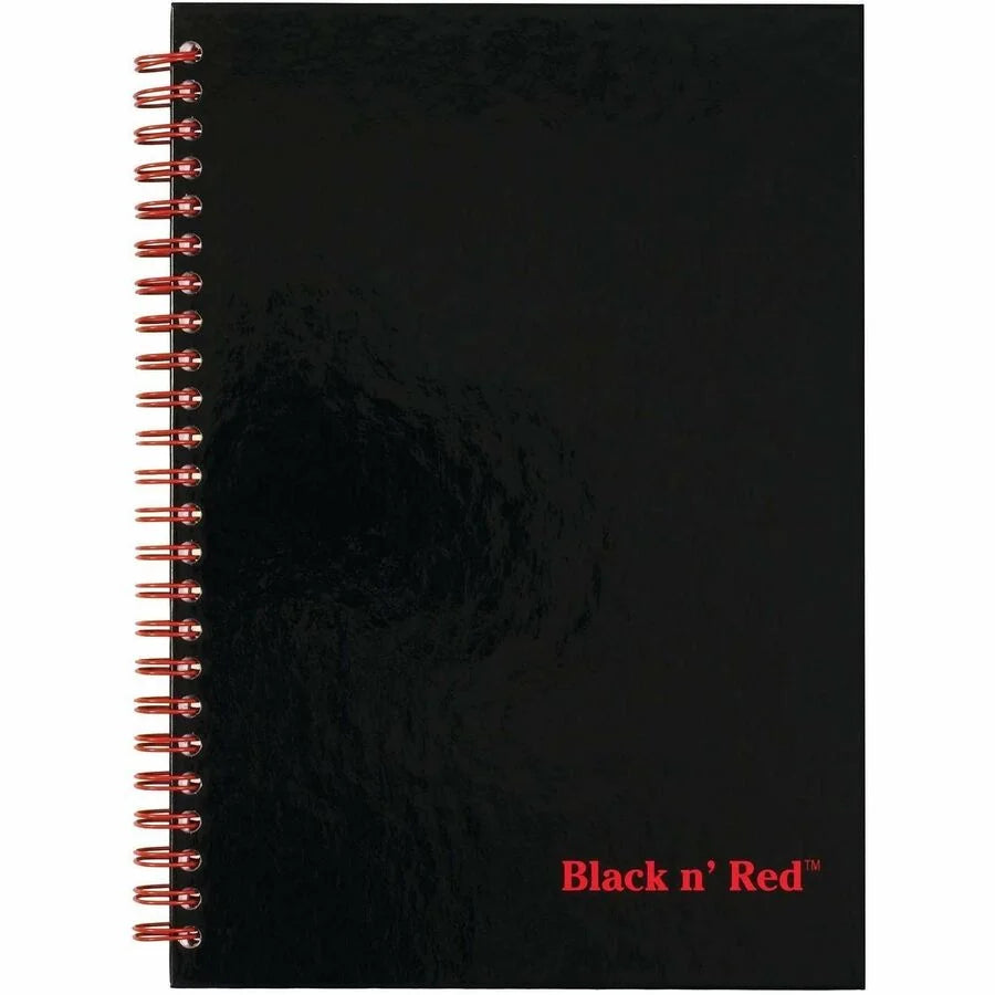 Black n’ Red A5 Wirebound Notebook: 70 Ruled Sheets Perforated Laminated Cover - Notebooks