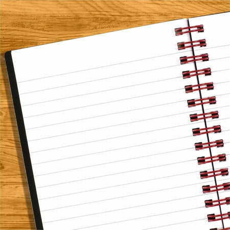 Black n’ Red A6 Business Notebook: 70 Sheets Spiral Wire Perforated Cover - Notebooks