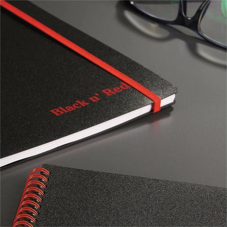 Black n’ Red A6 Business Notebook: 70 Sheets Spiral Wire Perforated Cover - Notebooks