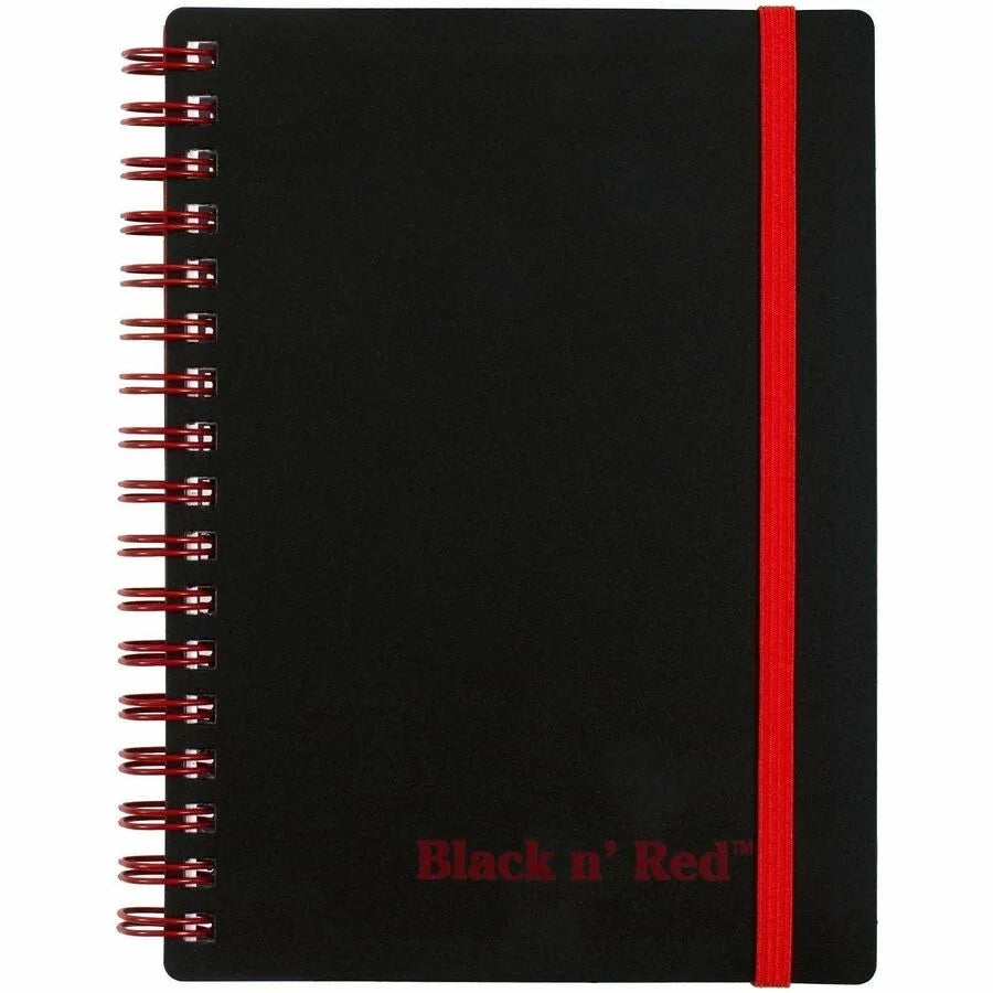 Black n’ Red A6 Business Notebook: 70 Sheets Spiral Wire Perforated Cover - Notebooks