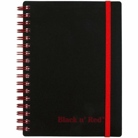 Black n’ Red A6 Business Notebook: 70 Sheets Spiral Wire Perforated Cover - Notebooks