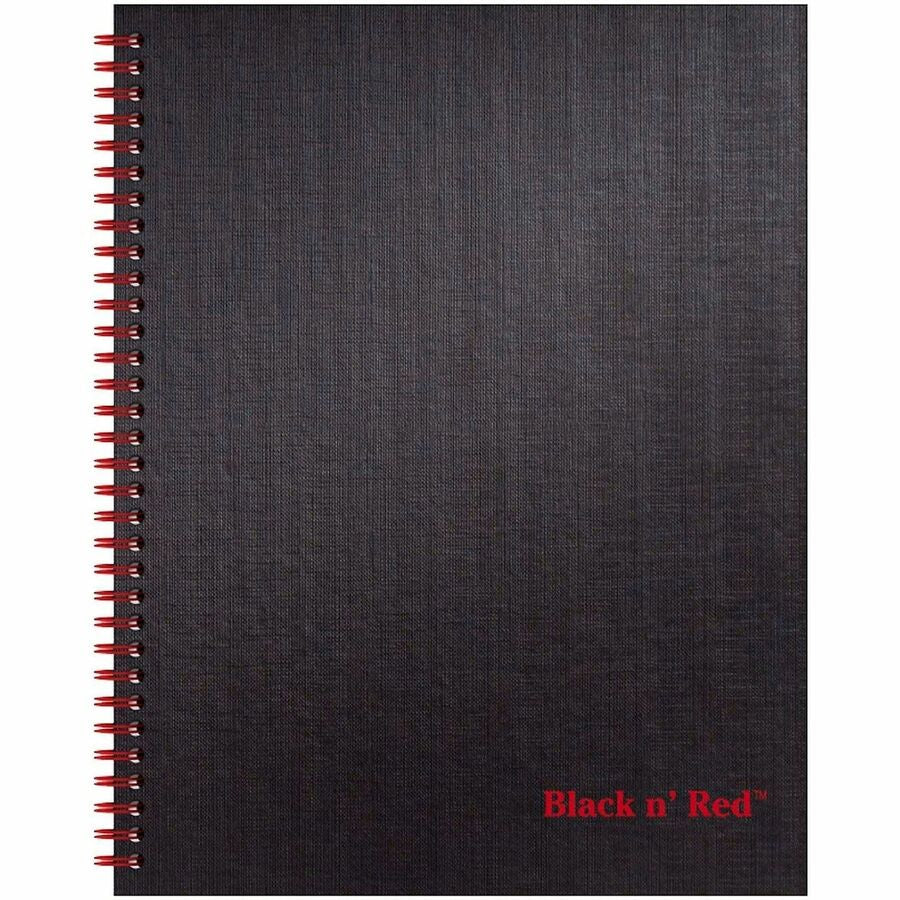 Black n’ Red Hardcover Business Notebook - 70 Sheets - Double Wire Spiral - 24 lb Basis Weight - Letter - Notebooks