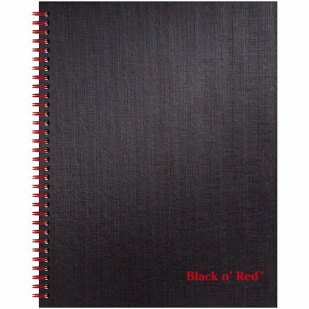 Black n’ Red Hardcover Business Notebook - 70 Sheets - Double Wire Spiral - 24 lb Basis Weight - Letter - Notebooks