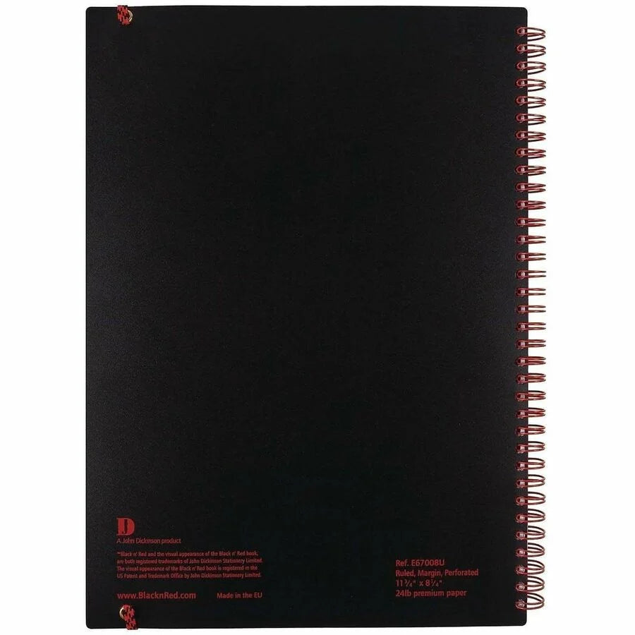Black n’ Red Soft Cover Business Notebook: Twin Wirebound Ruled Margin - Notebooks