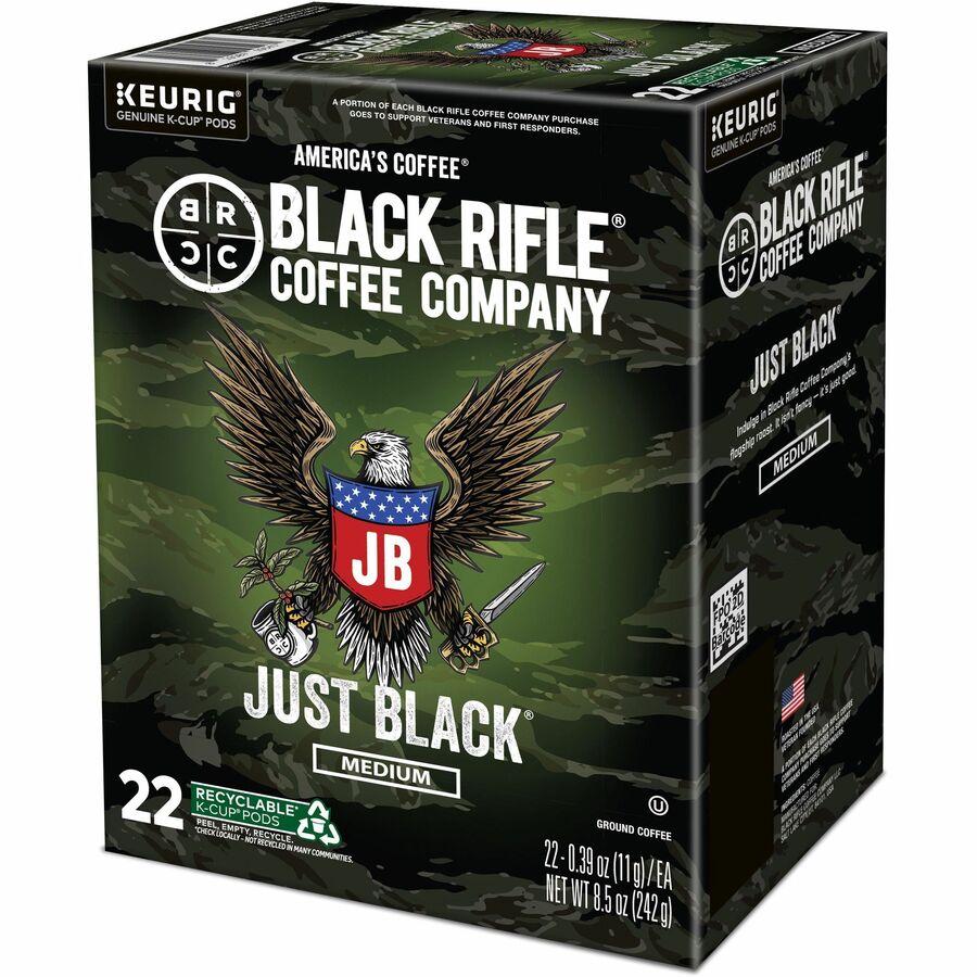 Black Rifle K-Cup Just Coffee - Compatible with Keurig Brewer - Medium - Kosher - 22 / Box