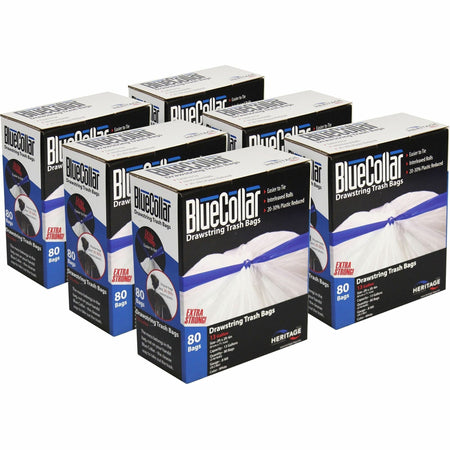 BlueCollar 13-Gallon Drawstring Trash Bags - Strong and Reliable Garbage - & Liners