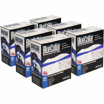 BlueCollar 13-Gallon Drawstring Trash Bags - Strong and Reliable Garbage - & Liners