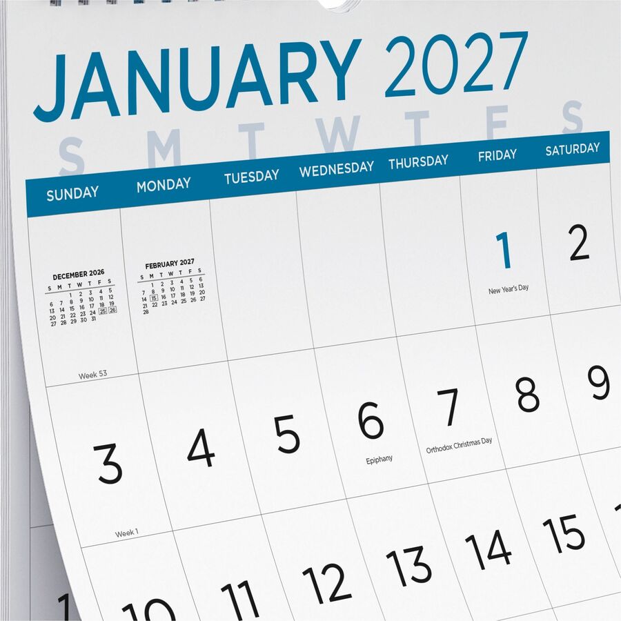 Blueline 2027 12-Month Large Print Monthly Wall Calendar - Alternate-Image3