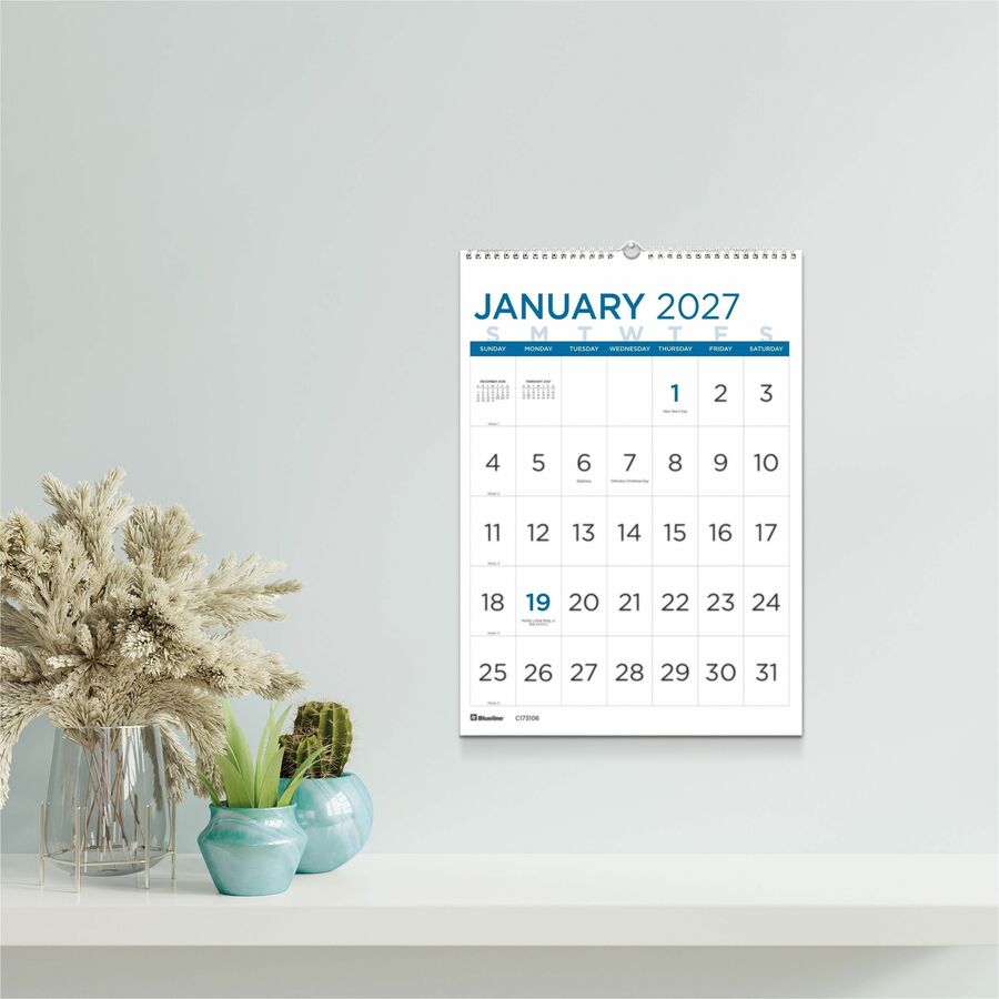 Blueline 2027 12-Month Large Print Monthly Wall Calendar - Alternate-Image4