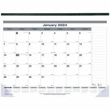Blueline Net Zero Carbon Desk Pad 2025 Julian dates 12-month 1-page/month 22’’x17’’ white chipboard sheets twin-wire