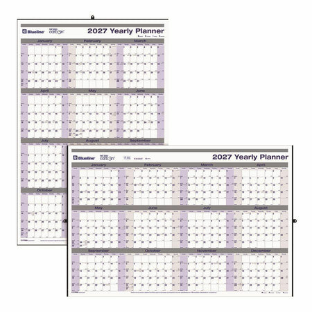 Blueline Net Zero Carbon Yearly Laminated Wall Calendar, 24" x 36" , English - Original