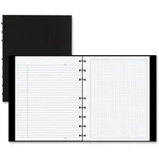 Blueline NotePro Daily Planner Notebook - 7:00 AM to 8:00 PM - Half-hourly - 7 5/8’’ x 9 1/2’’ - Black Hardcover