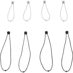 Bluelounge Pixi Reusable Ties: Cable Tie Set - Black Gray 8-Pack - Electronic Accessories
