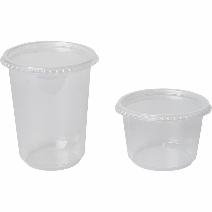 BluTable 16 oz Round Deli Tub Containers - Food Storage - Microwave Safe - Clear - 500 / Carton