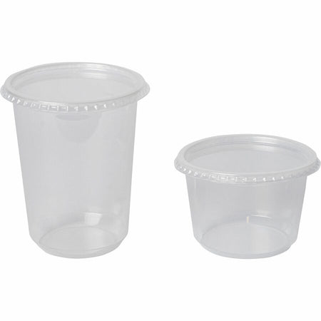BluTable 16 oz Round Deli Tub Containers - Food Storage - Microwave Safe - Clear - 500 / Carton