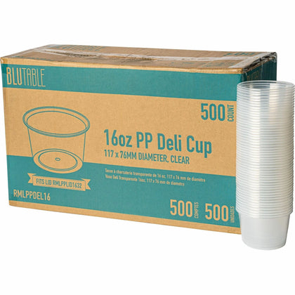 BluTable 16 oz Round Deli Tubs: Microwave-Safe Food Storage